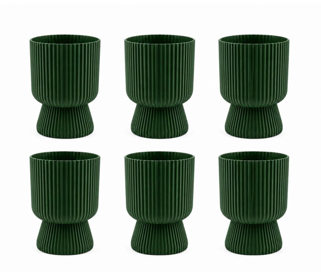 SO-LTSA03 Lotus Ayaklı Plastik Vazo Çiçek Saksı 10,5 Lt No: 3 Yeşil 6 Adet