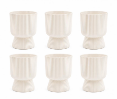 SO-LTSA03 Lotus Ayaklı Plastik Vazo Çiçek Saksı 10,5 Lt No: 3 Beyaz 6 Adet