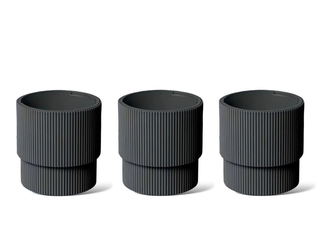 Omnipazar SO-VGS3 Dekoratif Vega Saksı Takımı 30 Litre Antrasit 3 Adet