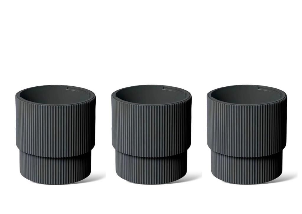 Omnipazar SO-VGS3 Dekoratif Vega Saksı Takımı 30 Litre Antrasit 3 Adet