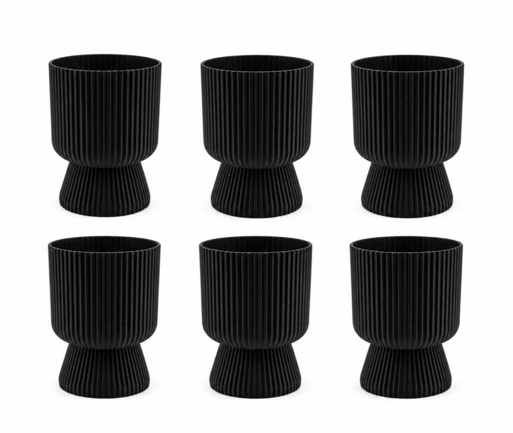 SO-LTSA03 Lotus Ayaklı Plastik Vazo Çiçek Saksı 10,5 Lt No: 3 Siyah 6 Adet
