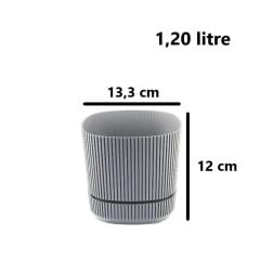 Omnipazar KRS-242 Pera Kare Dekoratif Kaktus Sukulent Saksı 1,20 Litre No 2 Kahverengi