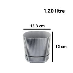 Omnipazar KRS-242 Pera Kare Dekoratif Kaktus Sukulent Saksı 1,20 Litre No 2