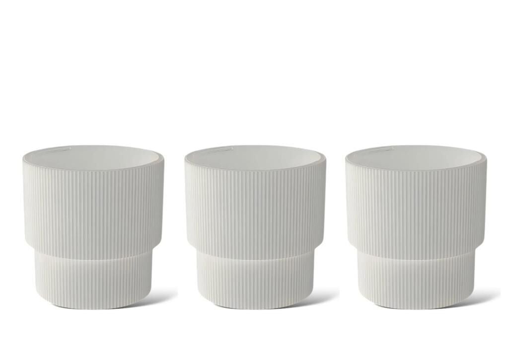 Omnipazar SO-VGS3 Dekoratif Vega Saksı Takımı 30 Lt Kirli Beyaz 3 Adet