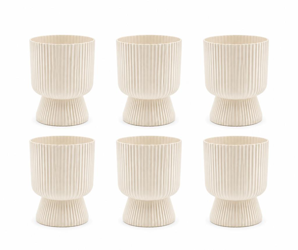 SO-LTSA03 Lotus Ayaklı Plastik Vazo Çiçek Saksı 10,5 Lt No: 3 Kum Beji 6 Adet