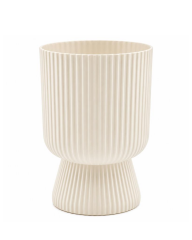 SO-LTSA03 Lotus Ayaklı Plastik Vazo Çiçek Saksı 10,5 Lt No: 3 Kum Beji 6 Adet