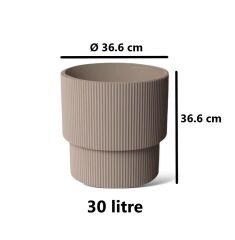 Omnipazar SO-VGS3 Dekoratif Vega Saksı Takımı 30 Lt Mocha 3 Adet