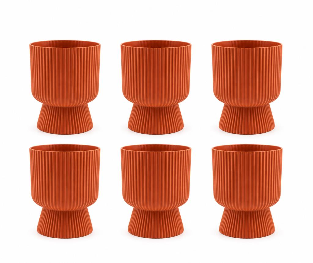 SO-LTSA03 Lotus Ayaklı Plastik Vazo Çiçek Saksı 10,5 Lt No: 3 Turuncu 6 Adet