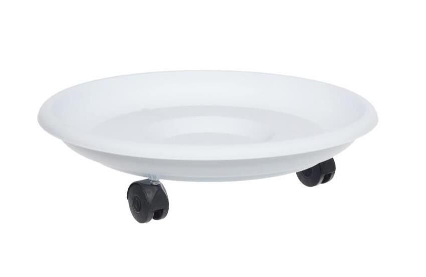Omnipazar SO-TT03 Tekerlekli Saksı Tabağı No 3 Beyaz