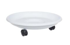 Omnipazar SO-TT03 Tekerlekli Saksı Tabağı No 3 Beyaz