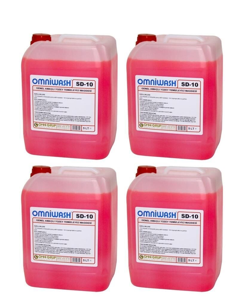 Omniwash SD-10 Genel Amaçlı Yüzey Temizleyici Parfümlü 5 Litre 4 Adet