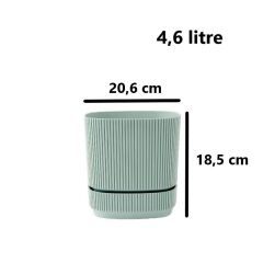 Omnipazar KRS-244 Pera Kare Dekoratif Kaktus Sukulent Saksı 4,6 Litre No 4 YEŞİL