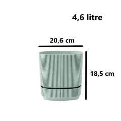 Omnipazar KRS-244 Pera Kare Dekoratif Kaktus Sukulent Saksı 4,6 Litre No 4 YEŞİL