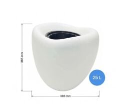 Omnipazar SO-LALE02 Lale Saksı Dekoratif Modern Plastik İç Kovalı 25 LT NO:2