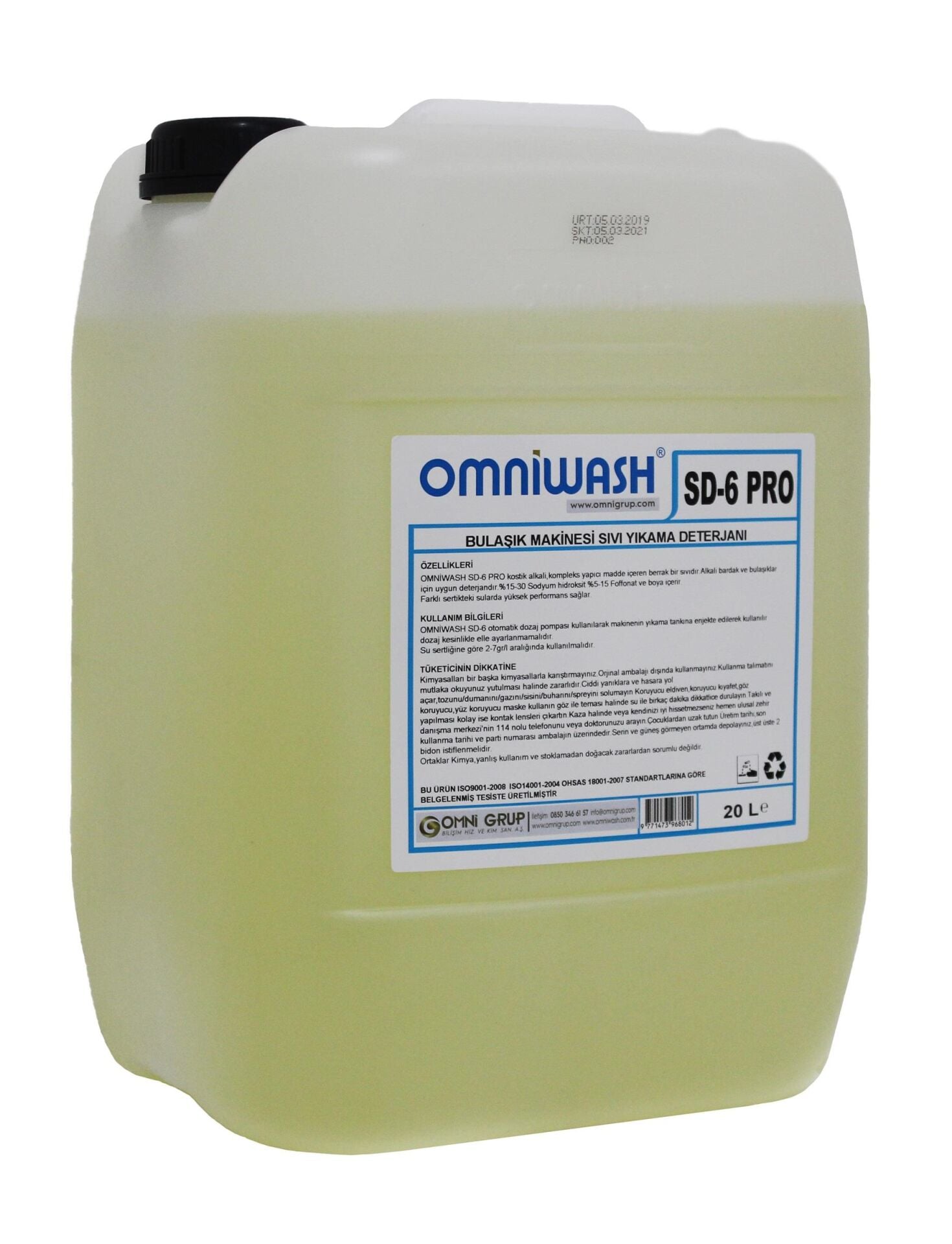 Omniwash SD-6 Pro 23,3 Kg Endüstriyel Bulaşık Makine Deterjanı