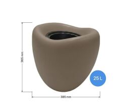 Omnipazar SO-LALE02 Lale Saksı Dekoratif Modern Plastik İç Kovalı 25 LT NO:2 Mocha