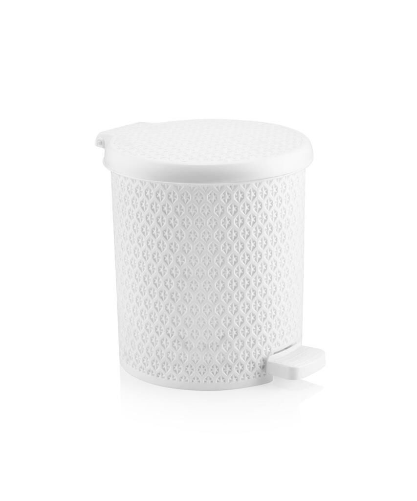 Omnipazar SY-4313 Safir Plastik Pedallı Çöp Kovası 3,5 lt Beyaz