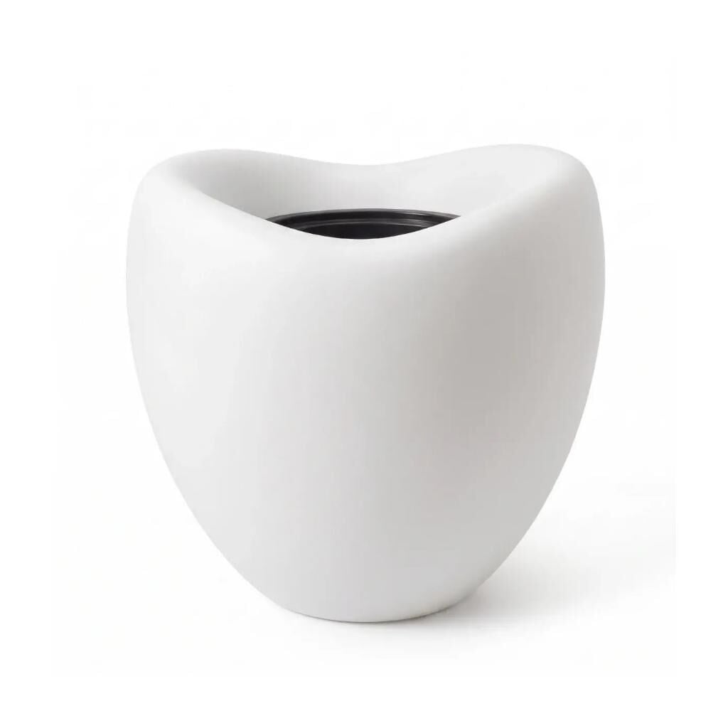 Omnipazar SO-LALE02 Lale Saksı Dekoratif Modern Plastik İç Kovalı 25 LT NO:2 Beyaz
