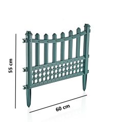 Omnipazar SY-5998 Elite Plastik Dekoratif Bahçe Çiti 12'li Set 60x55 cm Yeşil