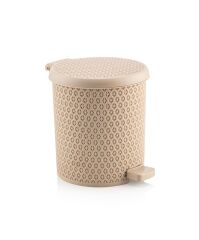 Omnipazar SY-4313 Safir Plastik Pedallı Çöp Kovası 3,5 lt Krem