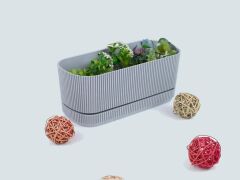 Omnipazar KRS-246 Pera Uzun Dekoratif Balkon Saksı 3 Litre No 2 Gri