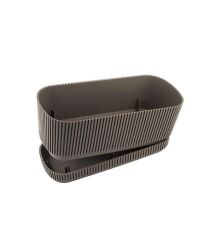 Omnipazar KRS-246 Pera Uzun Dekoratif Balkon Saksı 3 Litre No 2 Gri