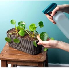 Omnipazar KRS-246 Pera Uzun Dekoratif Balkon Saksı 3 Litre No 2 Kahverengi