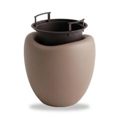 Omnipazar SO-LALE01 Lale Dekoratif Saksı Plastik İç Kovalı 15 LT NO: 1 Mocha