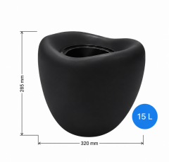 Omnipazar SO-LALE01 Lale Dekoratif Saksı Plastik İç Kovalı 15 LT NO: 1 Siyah
