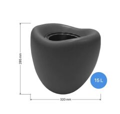Omnipazar SO-LALE01 Lale Dekoratif Saksı Plastik İç Kovalı 15 LT NO: 1 Antrasit (116)