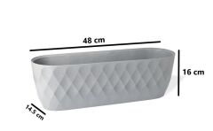 Omnipazar KRS-472 Dekoratif Yakamoz Balkon Saksı 6.5 Litre No 2 Krem