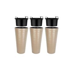 Omnipazar SO-KVT1 Kumsal Vazo Saksı Takımı 51 lt Mocha 3 Adet