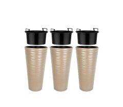 Omnipazar SO-KVT1 Kumsal Vazo Saksı Takımı 51 lt Mocha 3 Adet