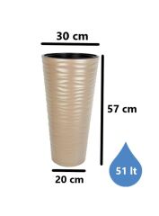 Omnipazar SO-KVT1 Kumsal Vazo Saksı Takımı 51 lt Mocha 3 Adet