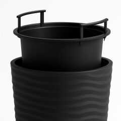Omnipazar SO-KVT2 Kumsal Vazo Saksı Takımı 85 Litre Antrasit 3 Adet