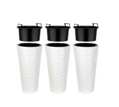 Omnipazar SO-KVT2 Kumsal Vazo Saksı Takımı 85 Litre Beyaz 3 Adet