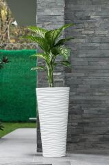 Omnipazar SO-KVT2 Kumsal Vazo Saksı Takımı 85 Litre Beyaz 3 Adet