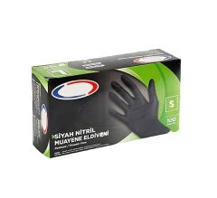 Omnipazar Karex Siyah Nitril Pudrasız Eldiven 100'lü Paket Small