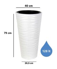 Omnipazar SO-KVT3 Kumsal Vazo Saksı Takımı 128 Litre Beyaz 3 Adet