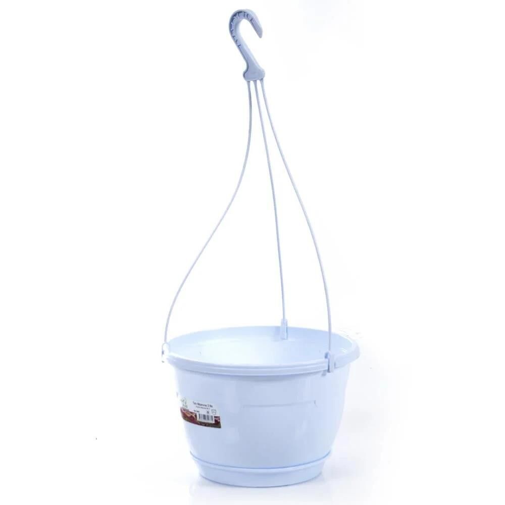 Omnipazar SO-SM03 Safir Makrome Askılı Balkon Saksı Takımı 6 litre No 3 Beyaz (01001)