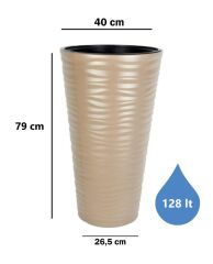 Omnipazar SO-KVT3 Kumsal Vazo Saksı Takımı 128 Litre Mocha 3 Adet