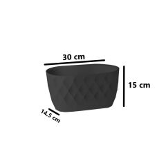 Omnipazar KRS-471 Dekoratif Yakamoz Balkon Saksı 3.5 Litre No 1 Antrasit (116)