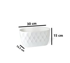 Omnipazar KRS-471 Dekoratif Yakamoz Balkon Saksı 3.5 Litre No 1 Beyaz