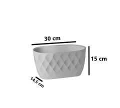 Omnipazar KRS-471 Dekoratif Yakamoz Balkon Saksı 3.5 Litre No 1 Taş Gri
