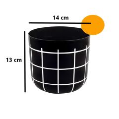 Omnipazar KRS-211 Dekoratif Karo Desenli Saksı 1.4 Litre No 1