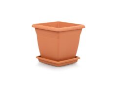 Omnipazar SO-VK02 Villa Kare Tabaklı Saksı Takımı 9 lt Kiremit 6 Adet