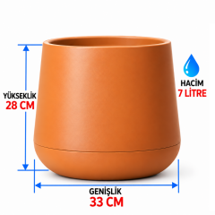 Omnipazar SO-ATL04 Atlas Dekoratif Plastik Modern Saksı 7 LT No: 4 Turuncu