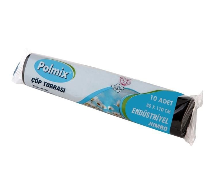 Omnipazar Polmix End. Pro Jumbo Çöp Poşeti 80x110cm 20 Rulo 200 Ad 10 Kg Siyah