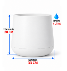 SO-ATL04 Atlas Dekoratif Plastik Modern Saksı 7 LT Beyaz 3 Adet