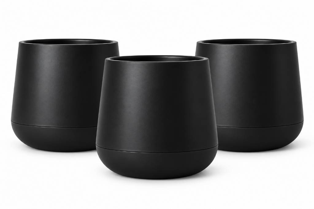 SO-ATL04 Atlas Dekoratif Plastik Modern Saksı 7 LT Siyah 3 Adet